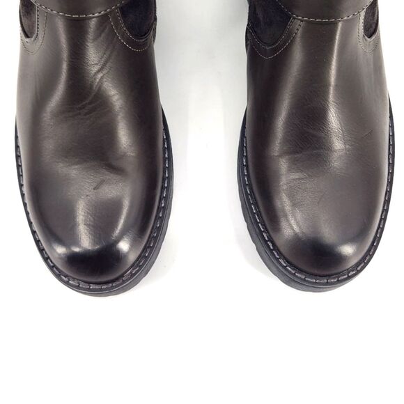 New Wanted Platform Knee High Boots Brown Faux Leather & Fur Buckle Detail 7.5 - Picture 11 of 11